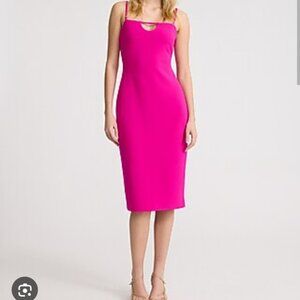 SQUARE NECK SLEEVELESS CUTOUT MIDI DRESS